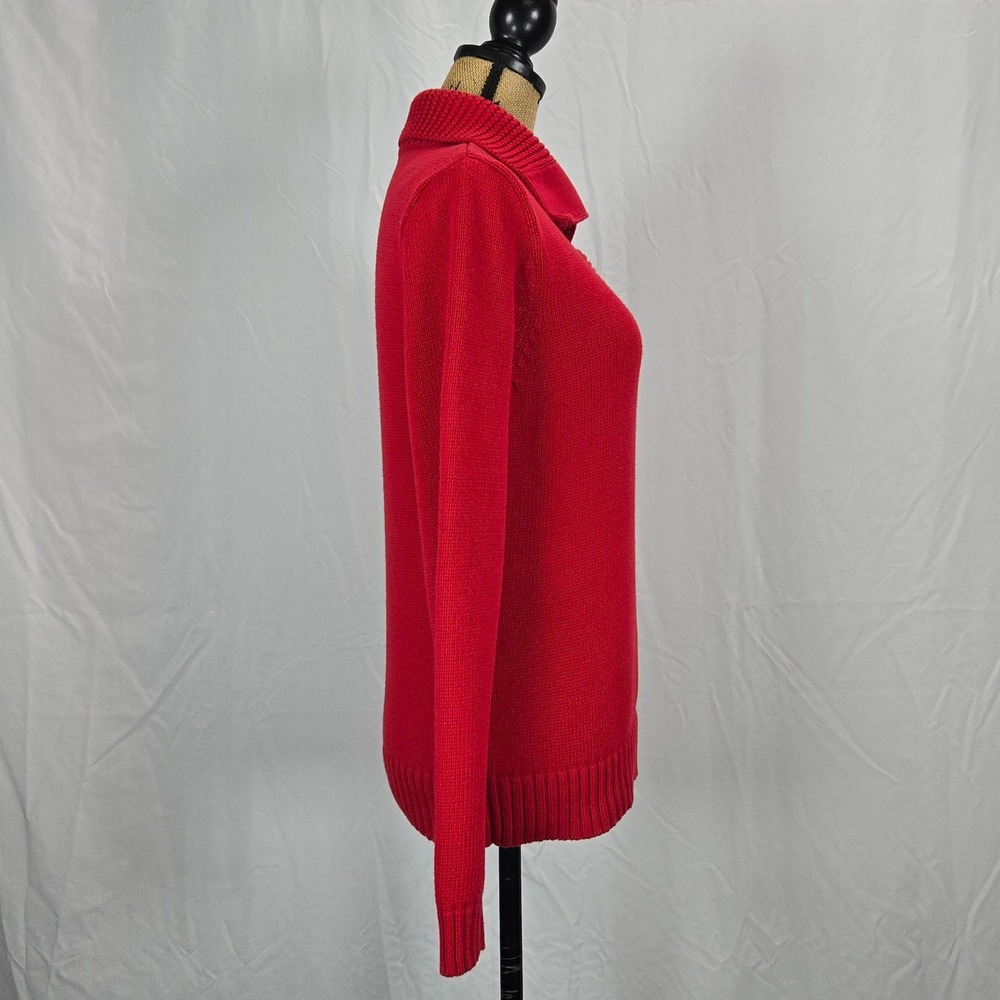 LRL Lauren Jeans Co Ralph Lauren Women's Red Cotton Sweater M Nautical - Picture 5 of 10